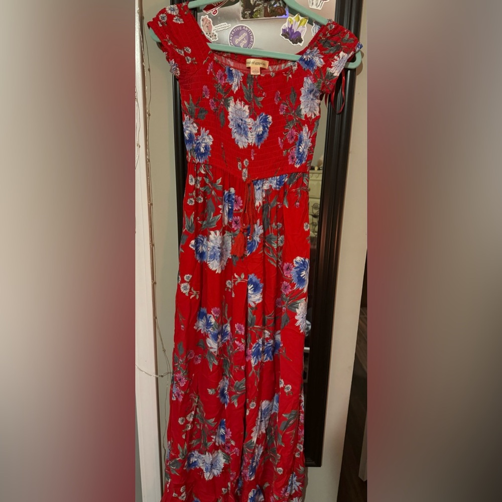 Band of Gypsies Red Floral Jumpsuit XS